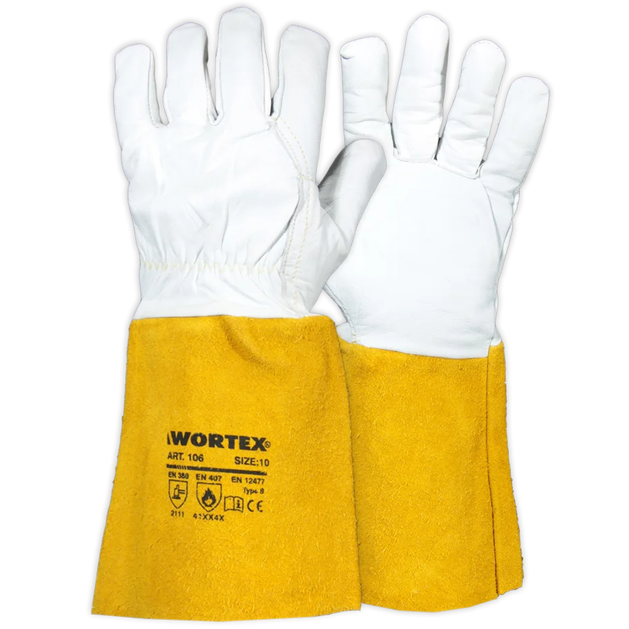 Töökinnas kitse pealisnahk keevitaja