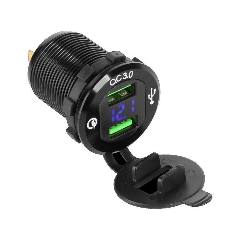 Laadija voltmeetriga 2xUSB 3A 12-24V