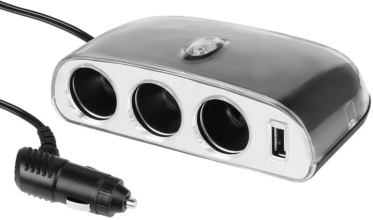 Sigaretisüütaja jagaja 3-pesa + USB 1A