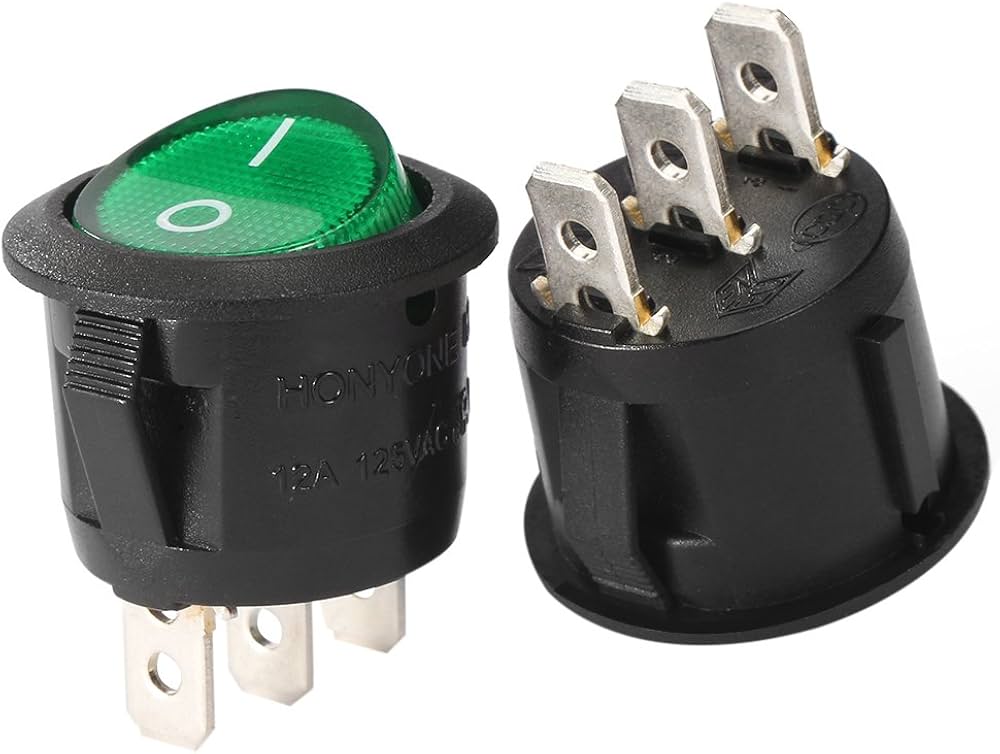 Klahvlüliti 12V 20A ümar ON-OFF LED