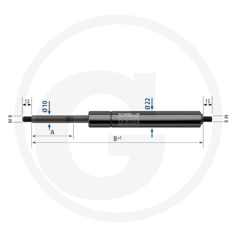 Gaasiamort 220mm 900N GF 10/22 (914674) GRANIT
