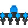 Veevooliku jaotur 4 väljundit 3/4"-1/2"