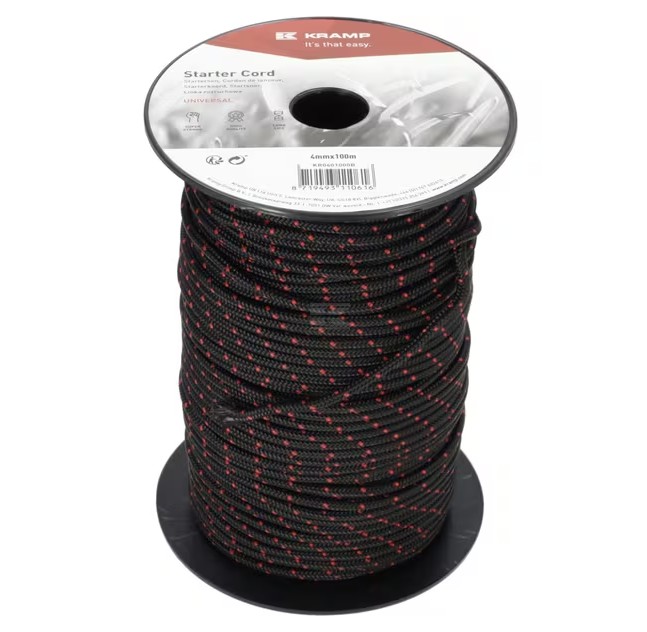 Starterinöör Ø4mm must/punane jm.
