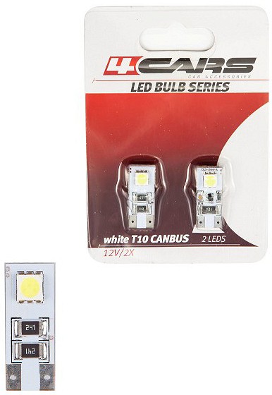 Led W5w R2 Pirn LED W5W 12V 6000K 2tk 4CARS - Sike Agri